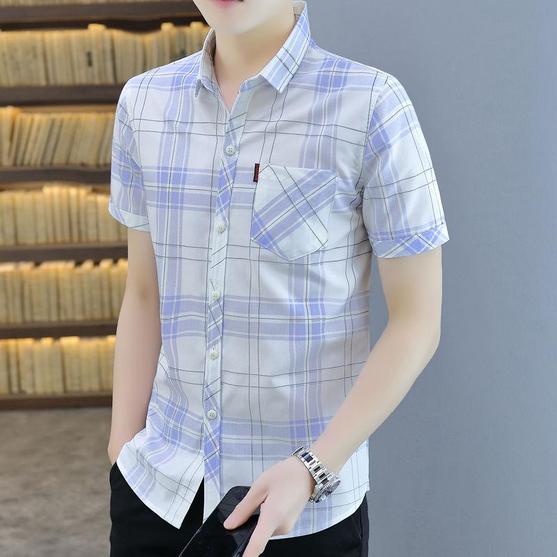 Summer Men's Short-sleeved Shirt Slim-fit Non-iron Anti-wrinkle Shirt Business Casual Professional Dress Shirt