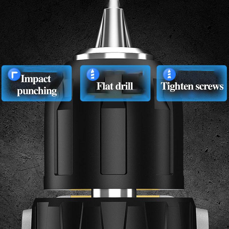 16.8V Luxury Cordless Electric Screwdriver Set Portable Electric Drill Rechargeable Impact Drill with Tool Box