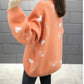 Autumn Winter Cute Pattern Loose Sweater Schoolgirl Pullover Round Neck Long Sleeve Sweater