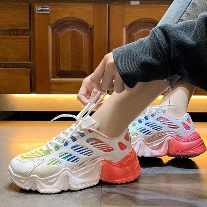 Harajuku Style Spring  Summer All-match Candy Color Increased Thick-soled Korean Casual Fashion Sneakers