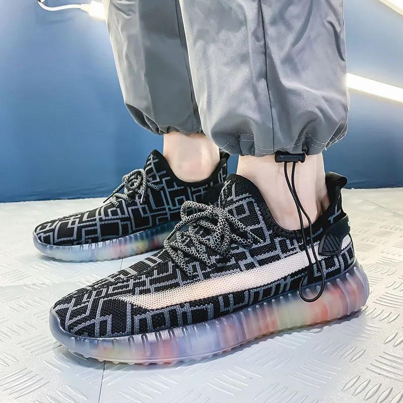 Men's Spring and Summer Coconut Shoes Korean Style Ins Flying Mesh Shoes Student Sports Casual Canvas Shoes Shoes Personalized Dad Shoes