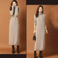 High Neck Pullover Long Outer Wear Sweater Skirt Over The Knee To Keep Warm Slim and Slim Matching Coat Knitted Dress Female Temperament Sweater Skirt