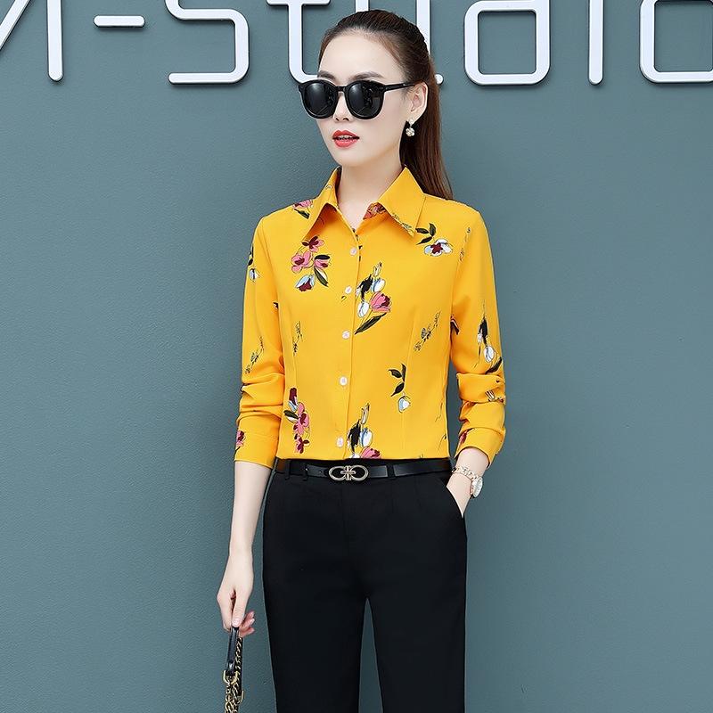 Women Casual Floral Shirt Korean Fashion Long Sleeve Top Women Casual Floral Shirt Korean Fashion Long Sleeve Top