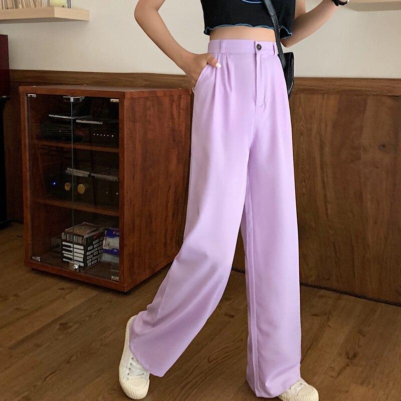 Women Elegant High Waist Wide Leg Pants 2022 Spring Aummer Casual Straight Suits Pant Female Loose Long Trousers Plus Size 4XL