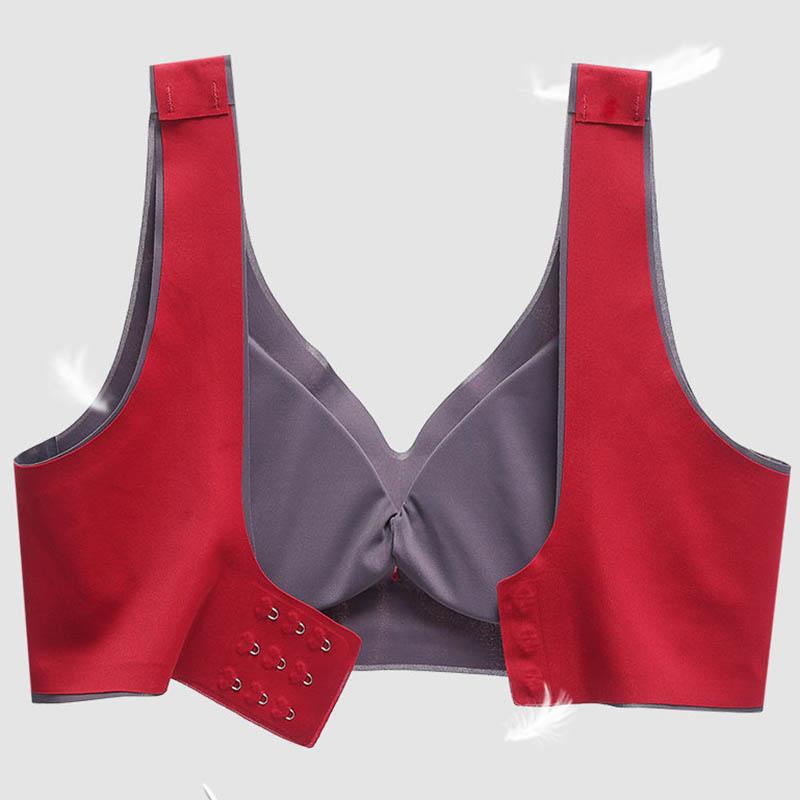 Thailand Latex Underwear No Steel Ring Bra Gathers The Pair of Breasts Large Size Seamless Beautiful Back Vest Sports Bra