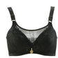 Large Size Non-wireless Underwear Sexy Lace Thin Section Gathered Adjustable Anti-glare Bra Women's Bra Metal Pendant Sexy and Cute