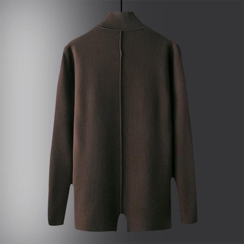 Autumn Mid-length Cardigan Sweater Men's Korean Version of The Trend of Knit Sweater Personality Thin Coat Youth Line Clothes Outer Wear