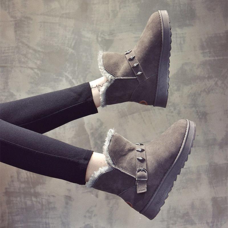 Children's Winter Korean Snow Boots Thick Cotton Shoes All-match Flat-bottomed Plus Fleece Ankle Boots