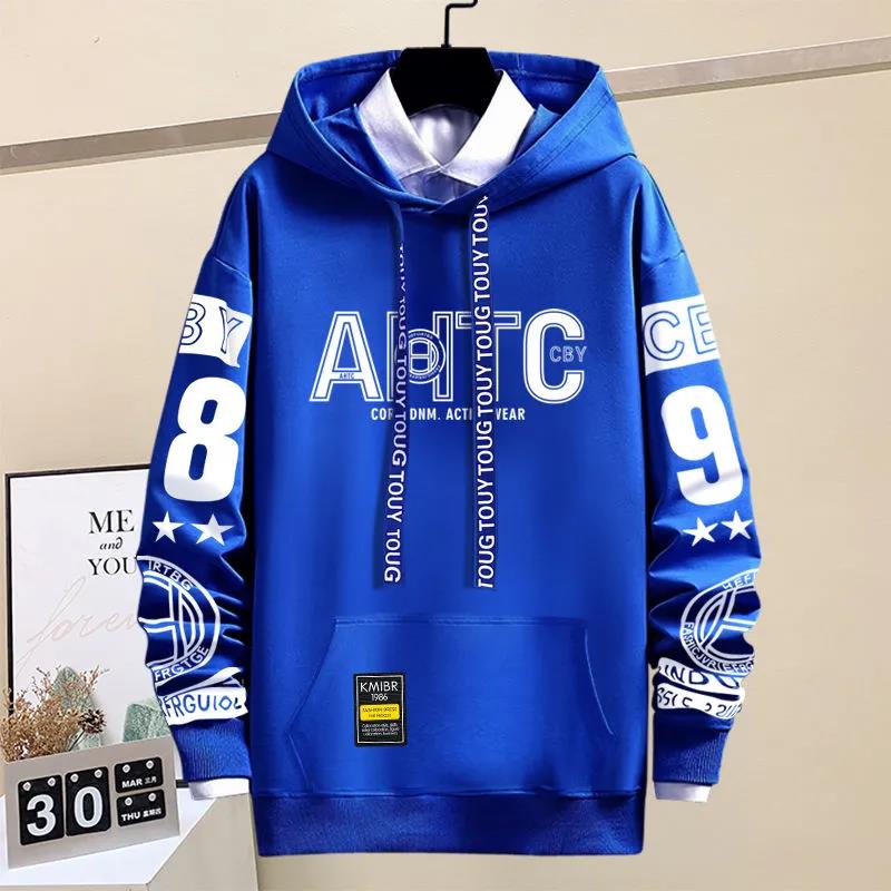 WTEMPO Spring Sweater Suit Hooded Pullover Campus Student Sportswear Casual Loose Sports Suit for Youth