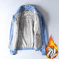 Men Winter Jean Jackets Lightblue Cowboy Outerwear Warm Denim Coats New Men Wool Liner Thicker Fleece Denim Jacket Plus Size 4xl