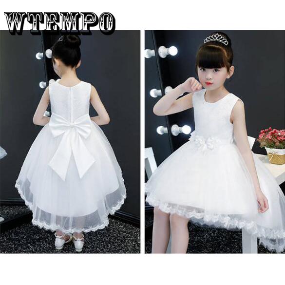 Girls Sleeveless Princess Dress with Flower for Children Clothes Kids Wedding Party Birthday Dresses
