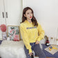 Autumn and Winter Short Hooded Sweater Embroidered Gold Velvet Thick Sweater High Waist Lantern Sleeve Blouse Women's Trend