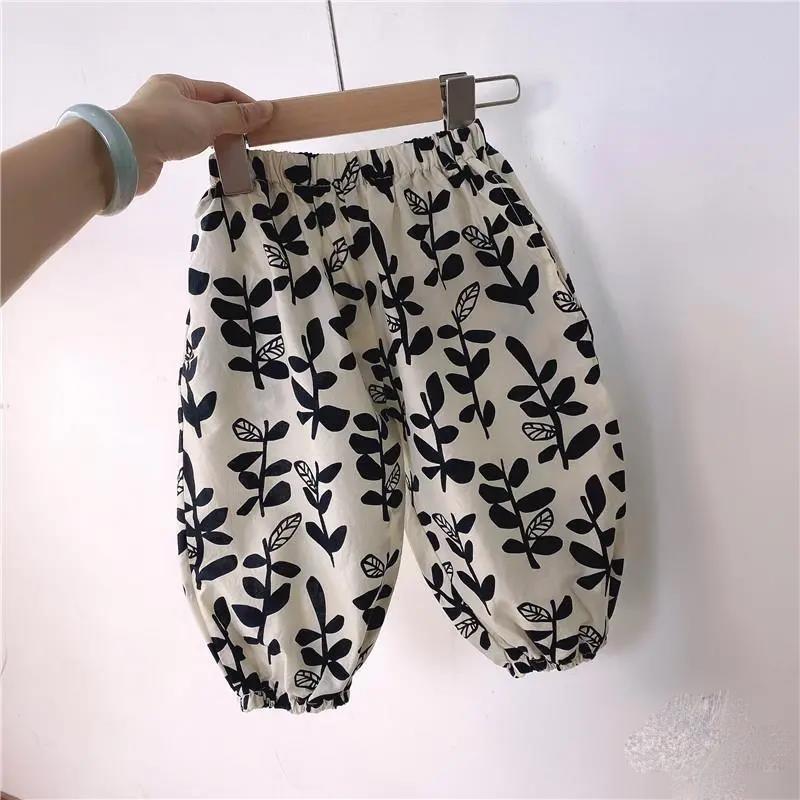 Children's Pants Summer Casual Boys' and Girls' Anti Mosquito Pants Knickerbockers Thin Breathable Leggings