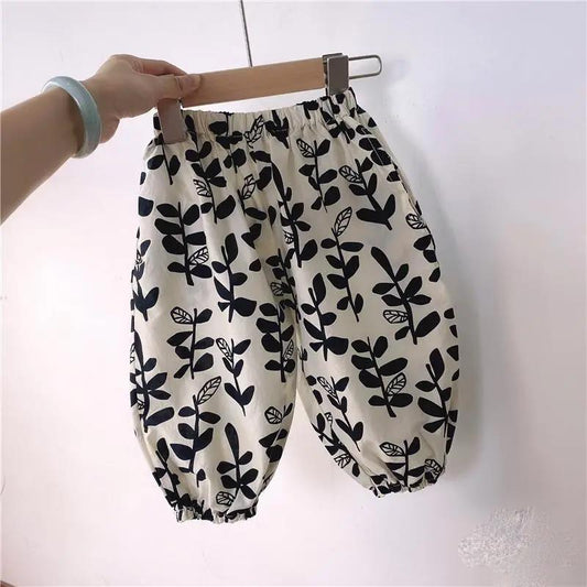 Children's Pants Summer Casual Boys' and Girls' Anti Mosquito Pants Knickerbockers Thin Breathable Leggings