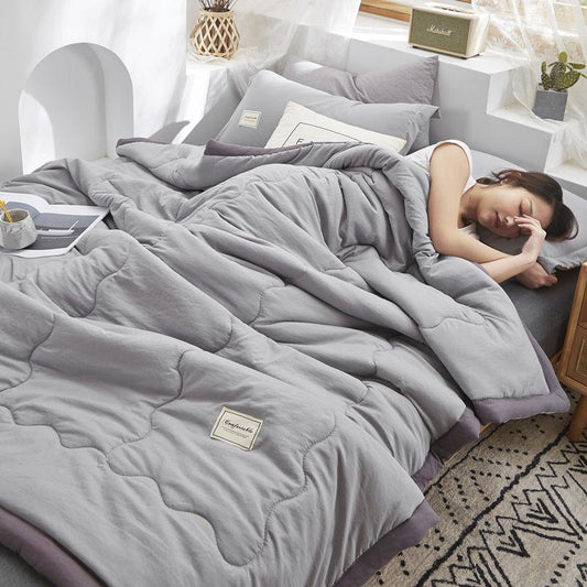 Double Spring and Autumn Thin Air-conditioning Quilt Cool Silk Summer Quilt Single Dormitory Quilt