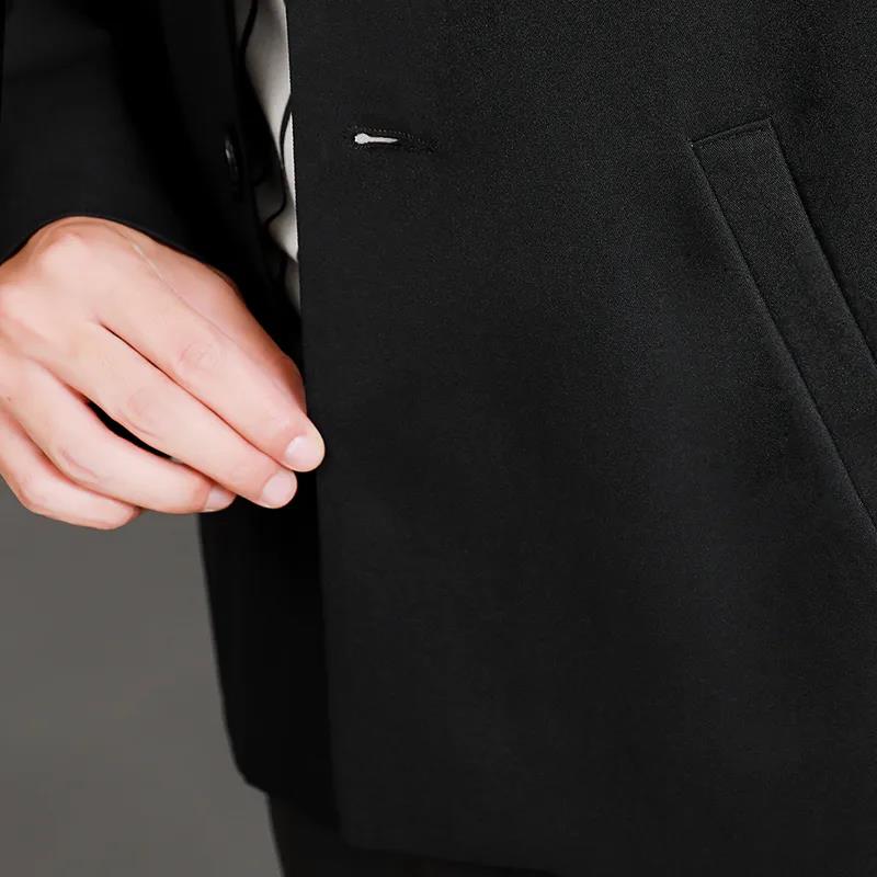 Men's Casual Top Loose Suit Jacket Short Suit Uniform Long-sleeved Warm Jacket Simple Design Temperament Handsome Jacket