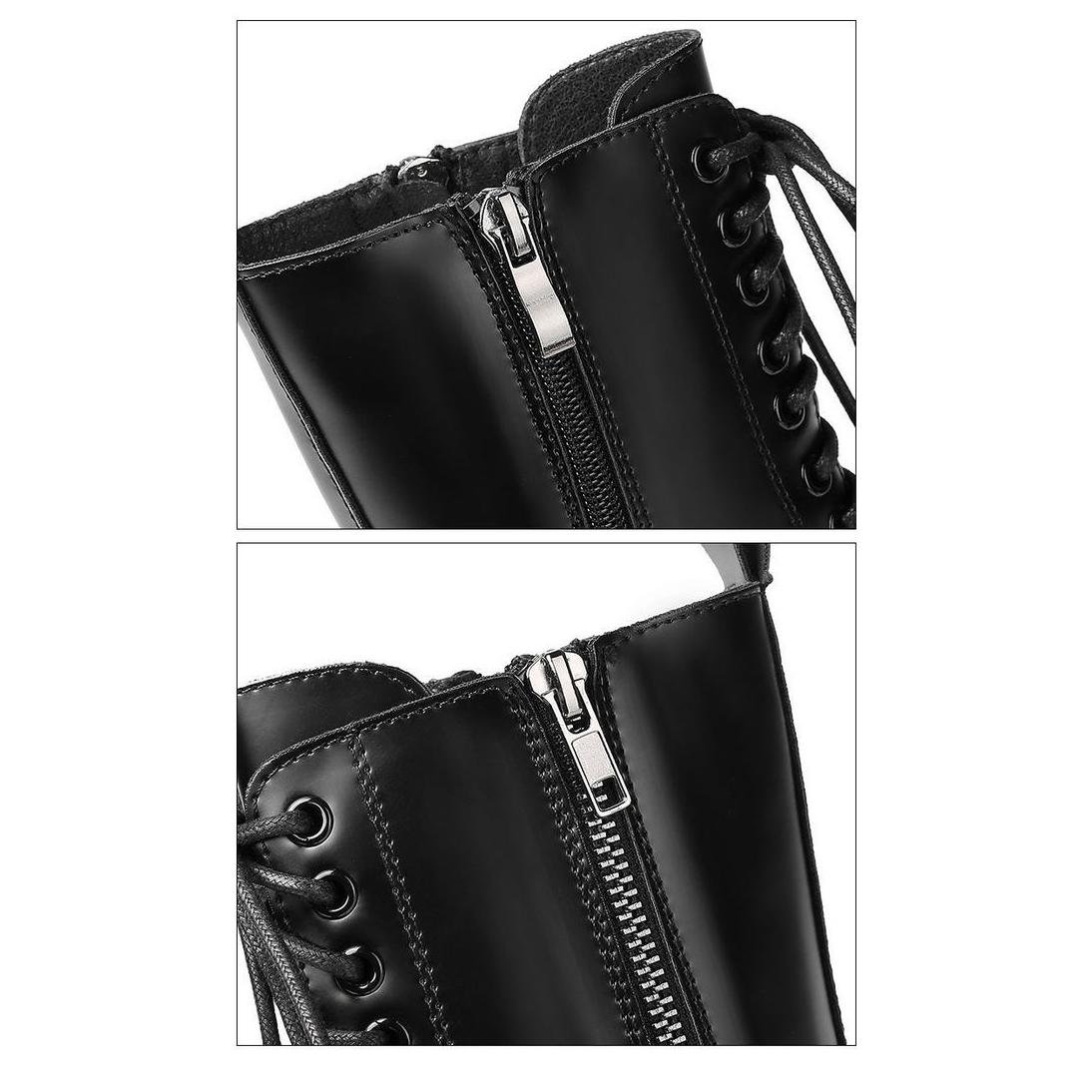Winter Boots Women Shoes Black Ankle Boots Platform Gothic Booties Leather Fur Boots Plush Warm Botas Fashion Designer
