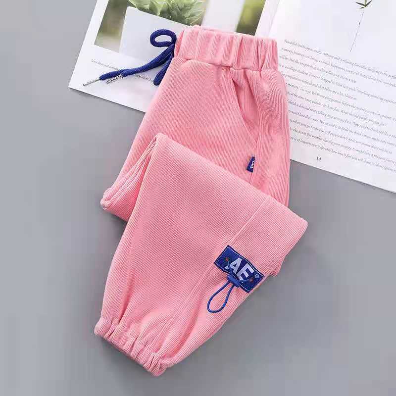 Girls' Trousers Loose Sweatpants Children's Spring and Autumn All-match Girls' Casual Pants Solid Color Trousers
