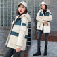 Winter Women's Color Matching Party Overcomes The Loose Short Workwear Padded Jacket