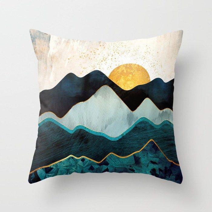 2pcs/set Creative Printing Sofa Cushion Cover+ Cushion Living Room Office Velvet Pillow Bedside Cushion Pillow