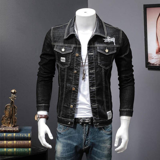Denim Jacket Mens Autumn Casual Slim Fit Bomber Jackets Men Jean Jacket Mens Outwear Male Cowboy