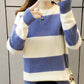 Autumn and Winter Color Matching Soft Sweater Women's Student Long-sleeved Knitted Bottoming Shirt