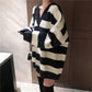 Autumn and Winter Long Thick Sweater Casual V-neck Loose Top All-match Knitted Women Sweater