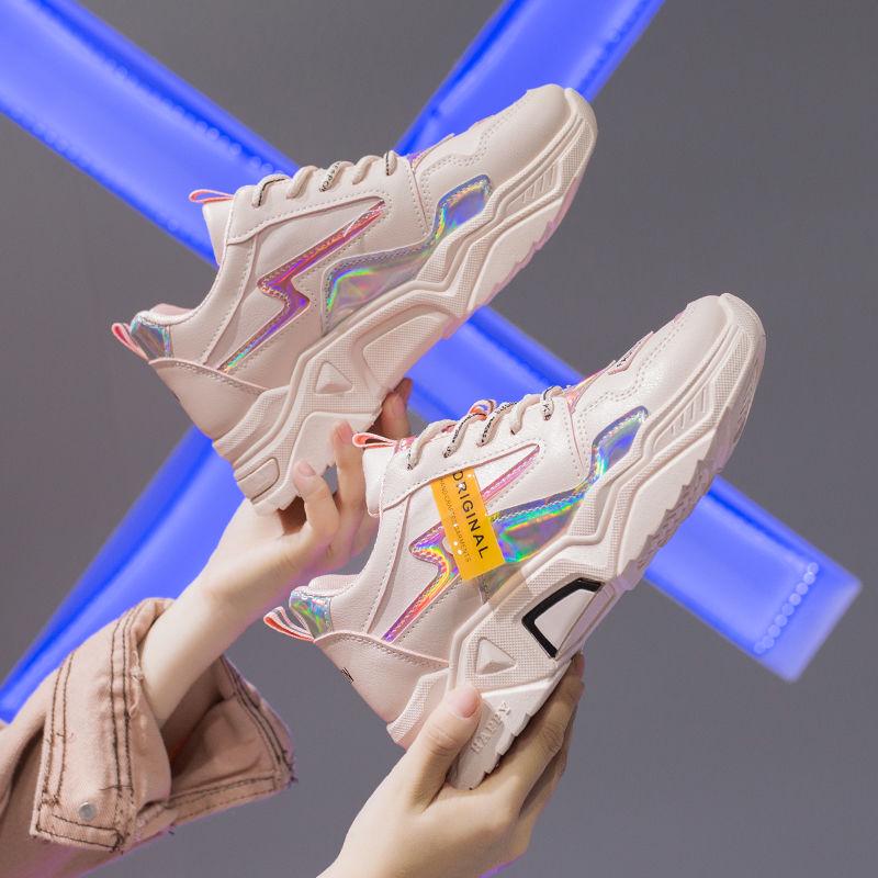 Women Shoes White Women Vulcanize Shoes Platform Chunky Sneakers Casual Dad Shoes Basket Femme