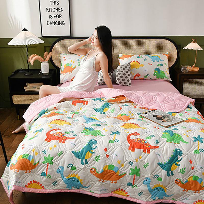 Summer Skin-friendly Thin Printing Air-conditioning Quilt Single Double Washed Cotton Summer Cool Quilt