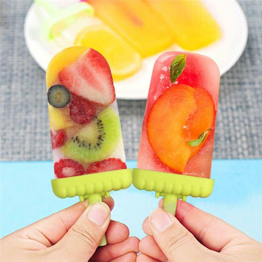 6/12pcs DIY Ice Cream Popsicle Mould +Silicone Tray Dessert Summer Icebox Lolly Mould