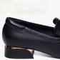Soft Leather Single Shoes Women's Low-heel Carafe Square-toed Leather Shoes Thick Heel British Style Slip-on Work Women's Shoes