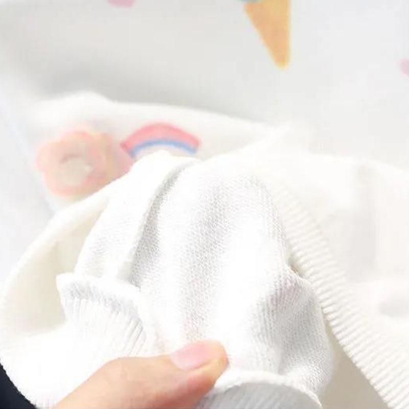 Girls' Sweaters Autumn Children's Outer Wear Pure Cotton Autumn Clothes Female Baby Round Neck Tops Spring Autumn Models