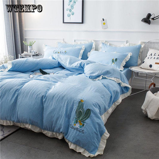 Egyptian Cotton  Princess Bedding Set Luxury Duvet cover Bed set Queen/King Size Bed skirt