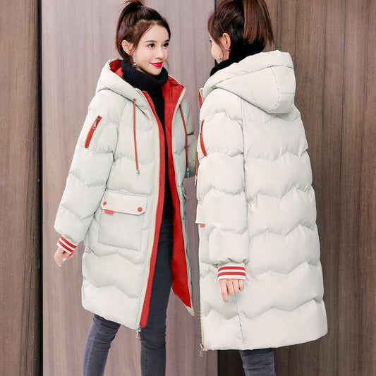Winter Fashion Trend Down Feather Female Winter Students Loose Thick Warm Mid-length Quilted Jacket Tide