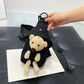 Cute bear Unisex Children Canvas Sling Bag Outdoor Travel Boy Girl Shoulder Bag