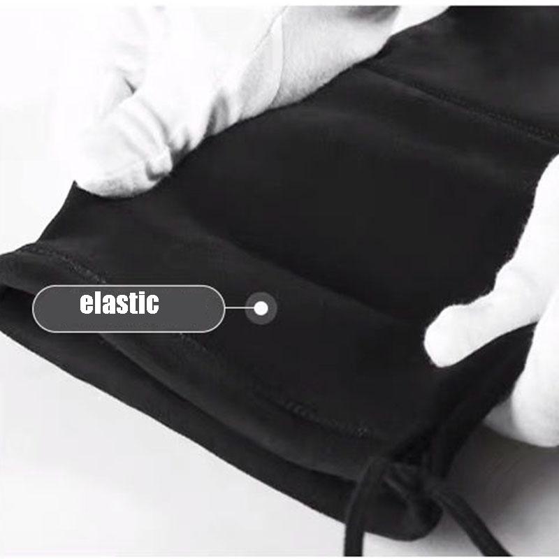 Black Elastic Flock Slim Fit Over The Knee Boots Women Autumn Winter Ladies High Heel Plus Velvet Thigh High Boots Chunky Heel Suede Boots