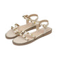 Women's Flat Sandals Summer Rivet Roman Sandals All Match Casual Temperament Sandal Non-slip Comfortable Lightweight Beach Shoes