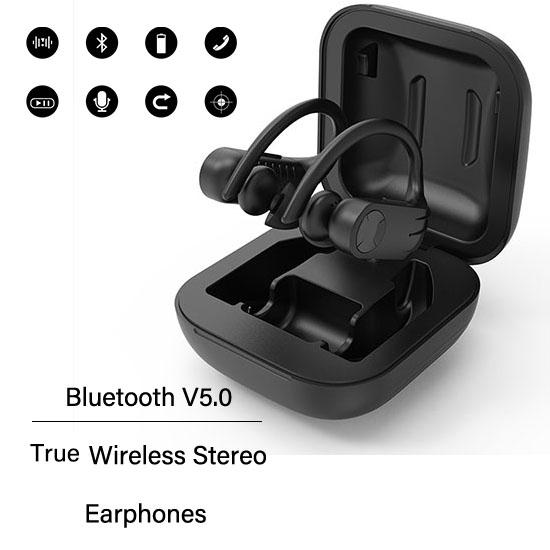 Bluetooth Earphones LED Digital Display 8D Wireless Bluetooth Headsets Hanging Ear Business Earphone