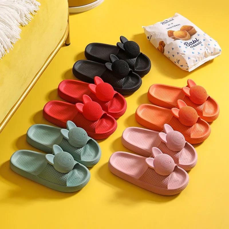 Silent Soft-soled Slippers Homely Cute  Thick-soled Flat Shoes Fashionable and Casual Non-slip Regardless of Season