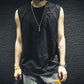 Summer Thin Rotten Hole Sleeveless T-shirt Loose Waistcoat Outer Wear Solid Color Trendy Vest