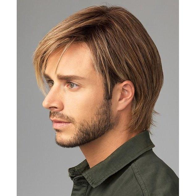 Short Straight Synthetic Men Wig for Male Natural Wigs Brown Color Toupee WIGS