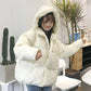 Female Student Winter Clothes Ins Bread Jacket Korean Style Loose BF Short Thick Hooded Cotton Jacket