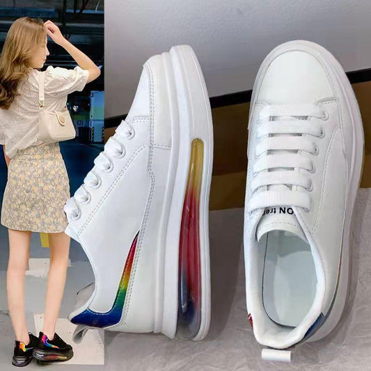Women's Small White Shoes Casual Sports Shoes Air Cushion Thick-soled Height-increasing Shoes Spring and Autumn Student Shoes