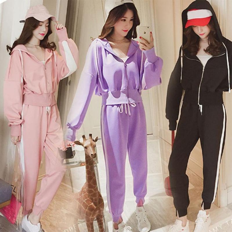 Spring and Autumn Suits Are Thin and Fashionable Hooded Sweaters Sports Suits Students Loose Casual Trousers Two-piece
