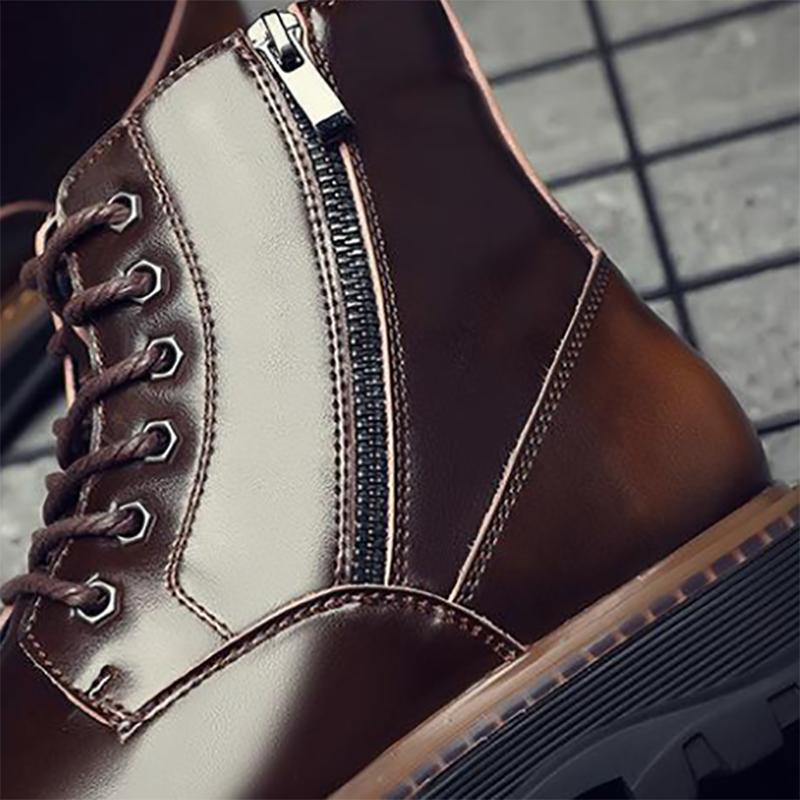 Martin Boots Winter Plus Velvet Men's High-top Boots Men's Leather Men's High-top Shoes Men's Motorcycle Boots Leather Boots