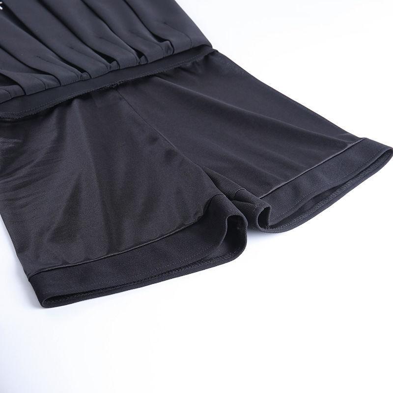 Gothic Cross Stitch Dress Punk Black Skirt Little Black Dress College Pleated Skirt