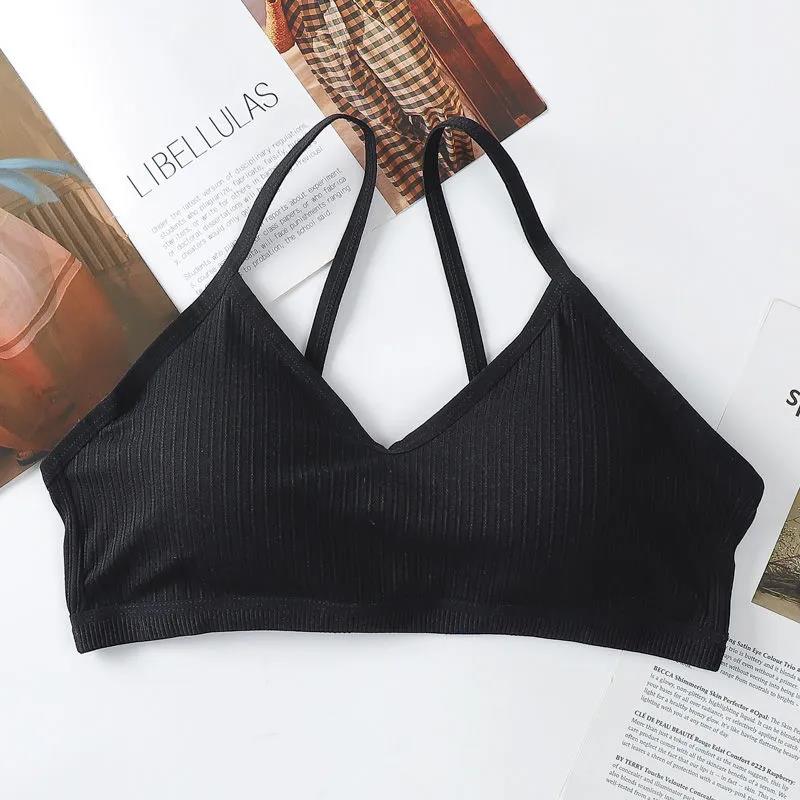 Pure Cotton Buckle Breathable Sports Suspender Vest Wrap Chest Without Steel Ring Gather Elastic Underwear Bra