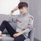 Autumn and Winter Round Neck Sweater Men's Pullover Sweater Youth Fashion Slim Thin Men's Clothing