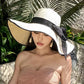 Women's Foldable Summer Straw Hat Bow Ribbon Beach Hat Big Brim Sunscreen Cap Sunshade Sun Hat Vacation All Match Hat