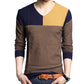 2019 Autumn Winter Warm Wool Sweaters Casual Patchwork V-neck Pullover Men Brand Slim Fit Sweater